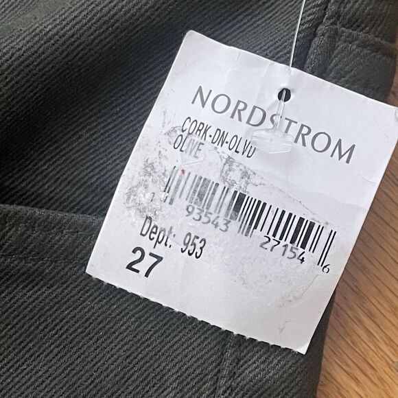 FRANK & EILEEN Cork Everyday Straight Leg Jeans Size 27 Olive Green NEW Wax Coat - Picture 5 of 12